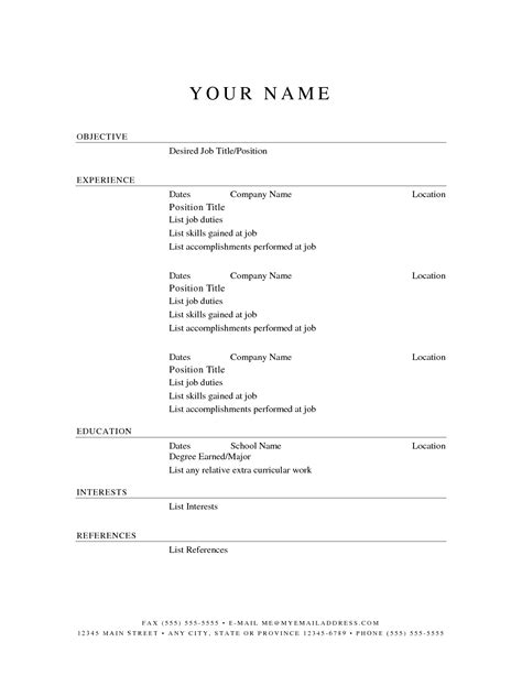 Free resume templates to download and print .